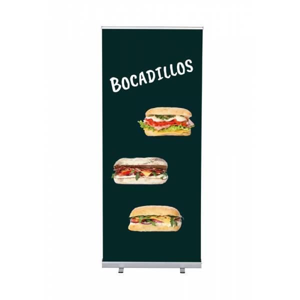 Roll-Banner Budget 85 cm z motywem Kanapki, hiszpański