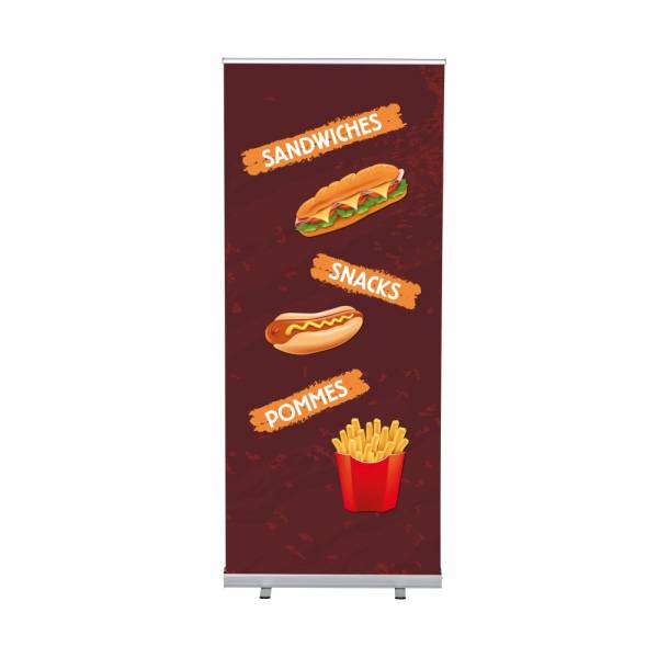 Roll-Banner Budget 85 cm z motywem Przekąski, niemiecki