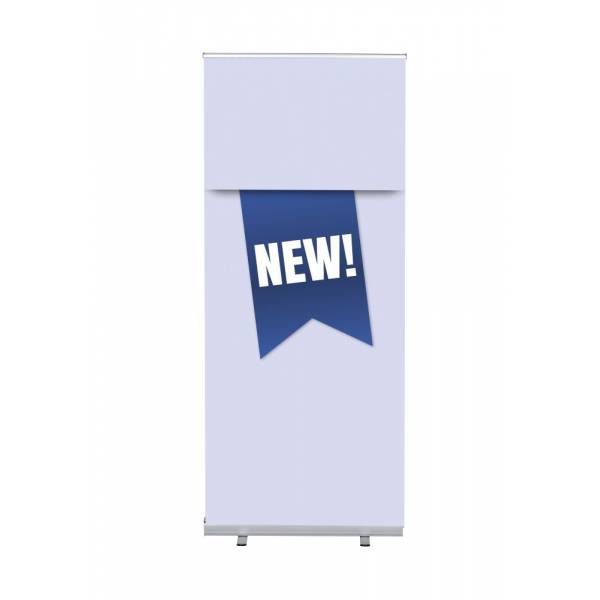 Roll-Banner Budget 85 cm z motywem Nowość, angielski, niebieski