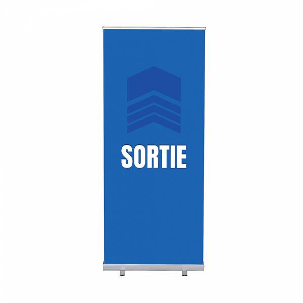 Roll-Banner Budget 85 cm z motywem Wyjście, Francuski, niebieski