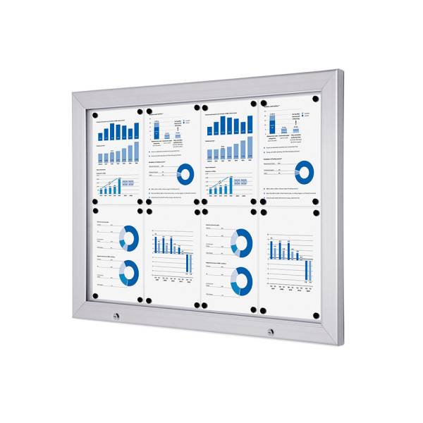 Zamykana gablota zewnętrzna Outdoor Lockable Showcase Alpha 8 x A4